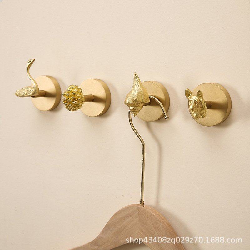 森舍入户门口挂钩创意轻奢欧美风网红柜门免打孔把手黄铜饰钩家居,家居饰品,装饰挂钩,淘宝优惠券,粉丝福利购,淘宝优惠卷