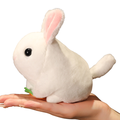 拉绳会摇尾巴的兔子毛绒玩偶公仔