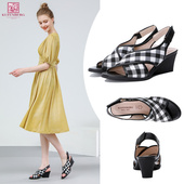 底chao好优雅复古坡跟凉鞋 顾芳博歌宽楦G版 鞋