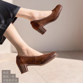 KUFENBERG 跟底一体中跟粗跟舒适女鞋 顾芳博歌 德国柔软宽楦舒适