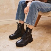 德国宽楦软底防滑鞋 KUFENBERG 顾芳博歌 真皮中跟薄绒马丁靴