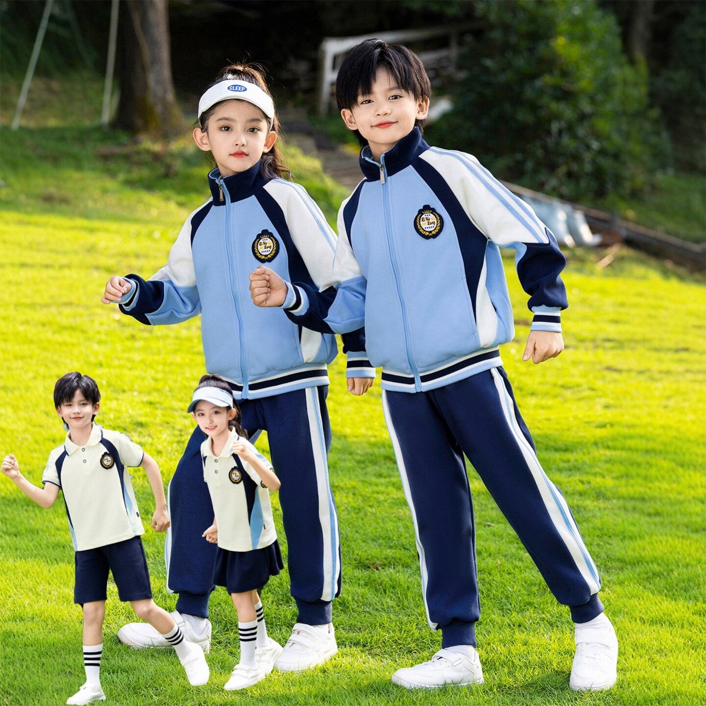 小学生班服入园照白衬衫古风两件套演出服儿童合照唐汉英伦风夏季