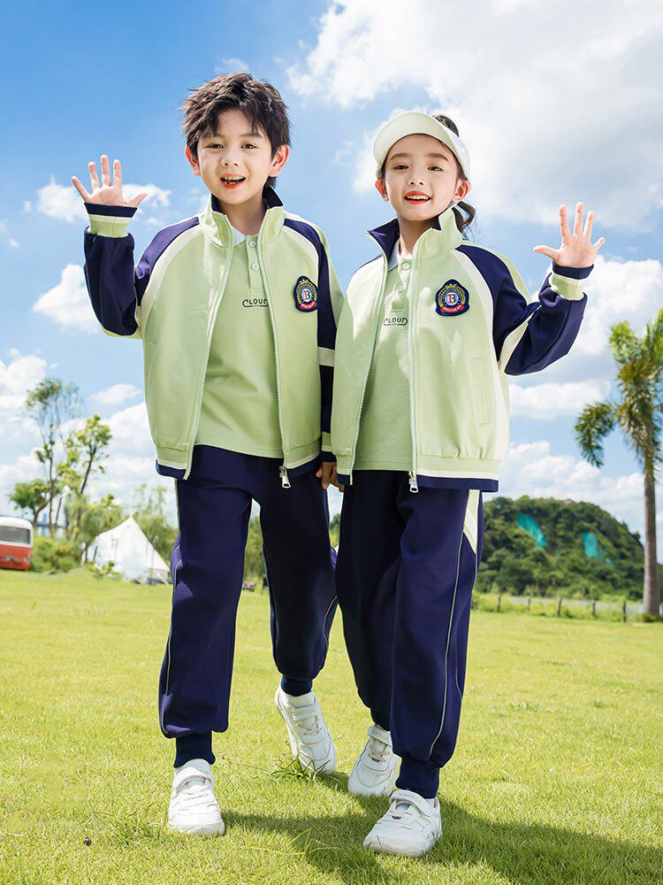 小学生班服春夏季运动会一二年级教师新款四件套蓝白夏季套装春装