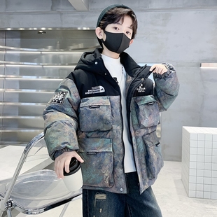 男童棉衣大童风衣中大童棉袄羽绒棉上衣机车长袖保暖中大款秋冬款