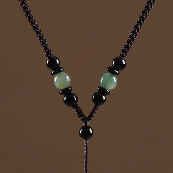 项链编织绳半成品可穿吊坠手工编织黑曜石项链绳黄金挂件绳平安扣