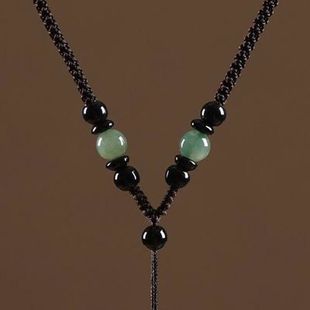 项链编织绳半成品可穿吊坠手工编织黑曜石项链绳黄金挂件绳平安扣