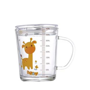 漂亮玻璃杯儿童吸管杯牛奶把手杯子带刻度早餐杯定印制logo文字礼