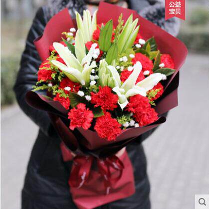 母亲妇女节康乃馨鲜花束同城速递店送花义乌金华东阳横店浦江磐安