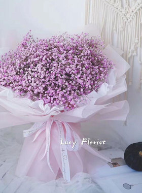 泉州康乃馨粉色蓝色满天星花束鲜花同城速递实体花店晋江生日送花