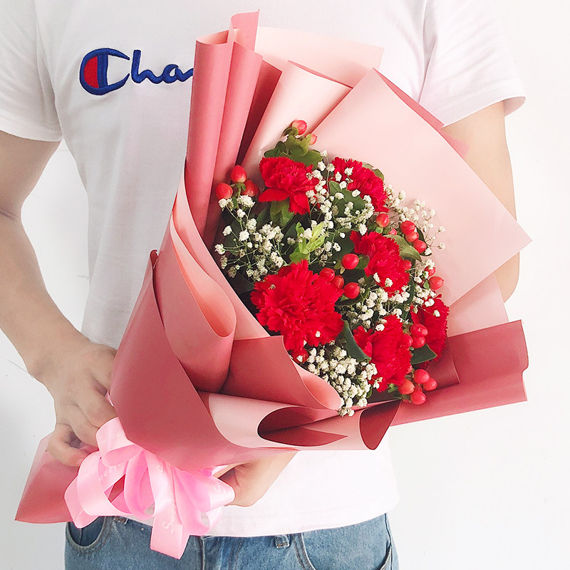 长沙同城鲜花速递单只枝韩式玫瑰向日葵康乃馨小花束圣诞节祝福花