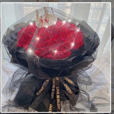 东莞同城桔梗玫瑰生日混搭花束