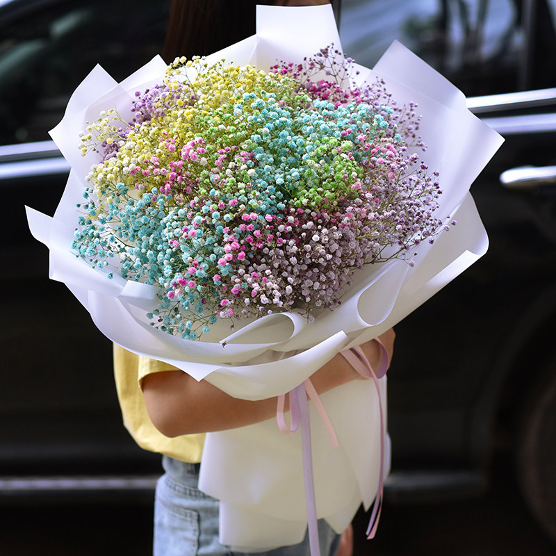 玫瑰满天星鲜花花束鲜花速递同城南昌广州深圳长沙珠海生日送花店