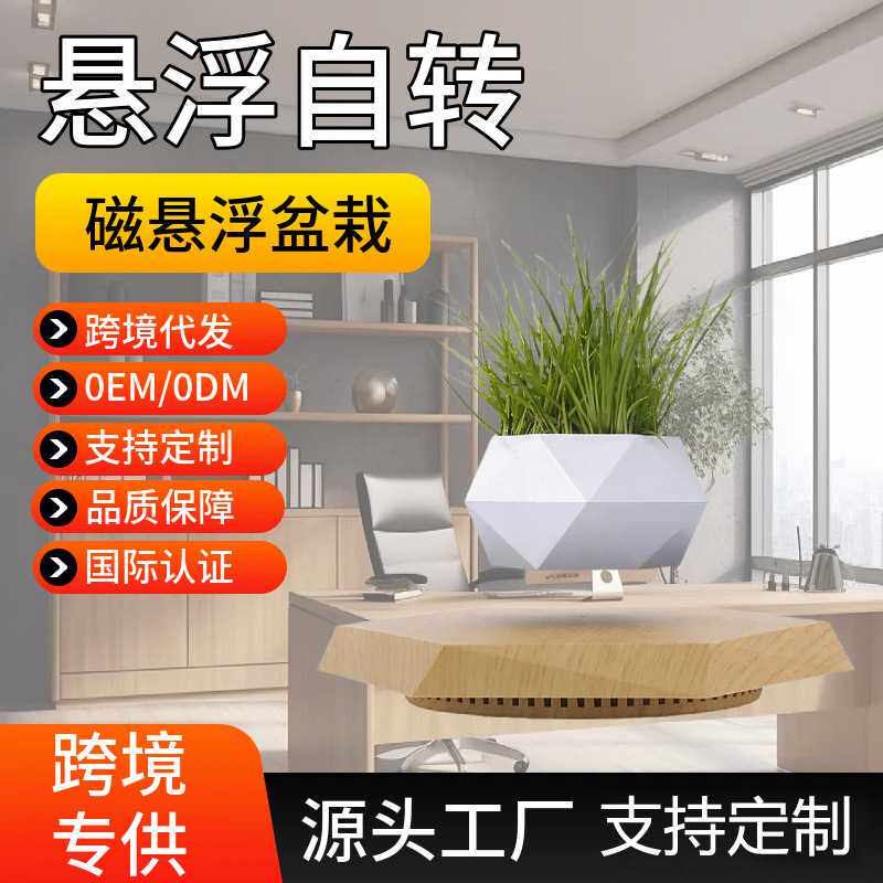 源头厂家磁悬浮盆栽磁悬浮花盆外贸货源代发创意摆件