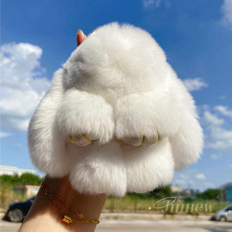 Jinnew  正版獭兔毛装睡兔毛绒小挂件 轻奢包包钥匙扣汽车钥匙链