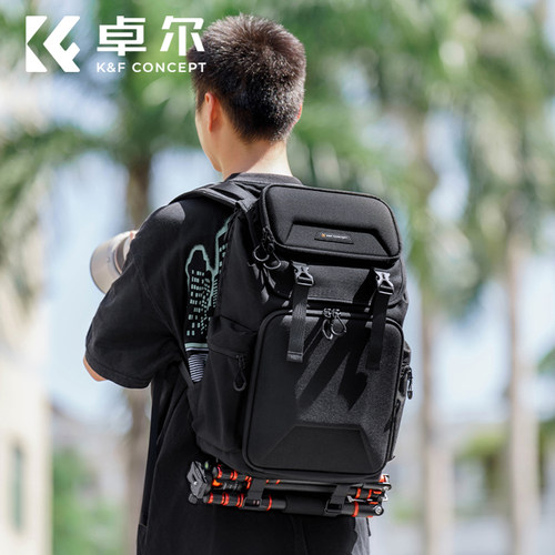KFCONCEPT卓尔相机包双肩专业摄影包大容量户外登山旅行硬壳防水单反背包适用佳能尼康大疆无人机通勤收纳包