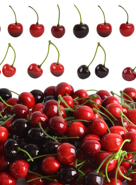 仿真泡沫水果樱桃车里子假水果模型家居摆设店铺装饰画室道具