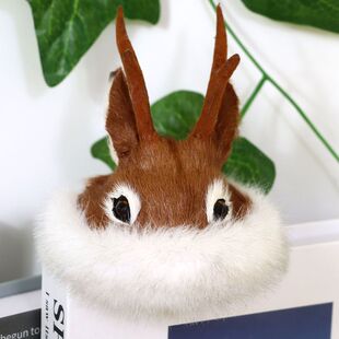 咖啡店同款装饰鄂伦春族狍角帽民族文化历史传承装饰摆件汽车内饰