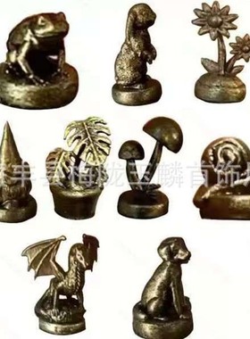 新品合页上的微景观仿真动物小摆件黄铜工艺品摆件家居摆件