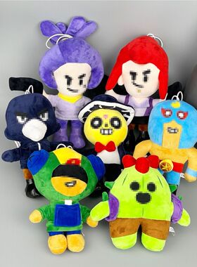 新品 荒野大乱斗 毛绒玩具斯派克公仔玩偶毛绒英雄玩具抓机