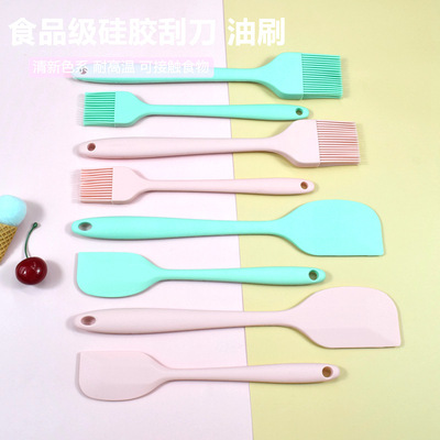 硅胶小刷子牛油小刮刀油刷刮刀抹刀一体刷厨房酱料刷BBQ透色烘焙