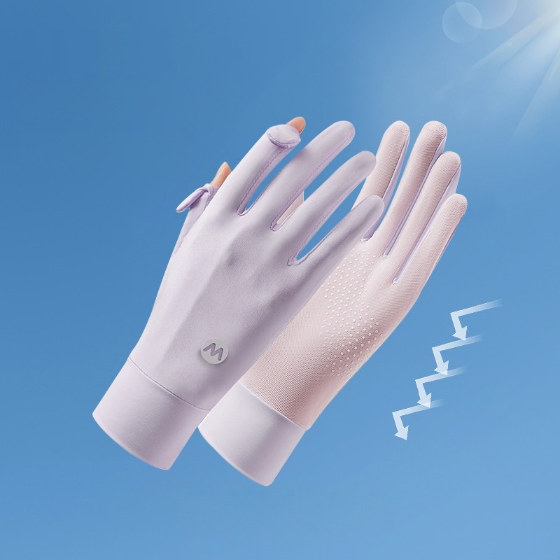 防晒手套女防紫外线夏季薄款露指骑行冰丝男开车透气情侣透气运动