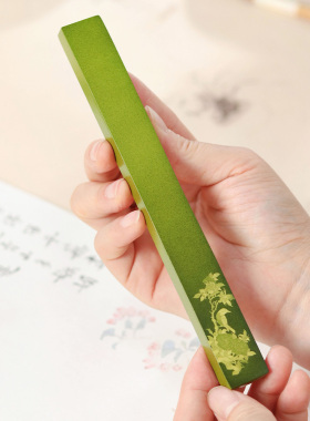 合三舍 青韵 镇纸黄铜实心镇尺压纸新中式国画书法镇尺笔搁文房雅器多功能创意黄铜镇纸压书文房四宝书房摆件