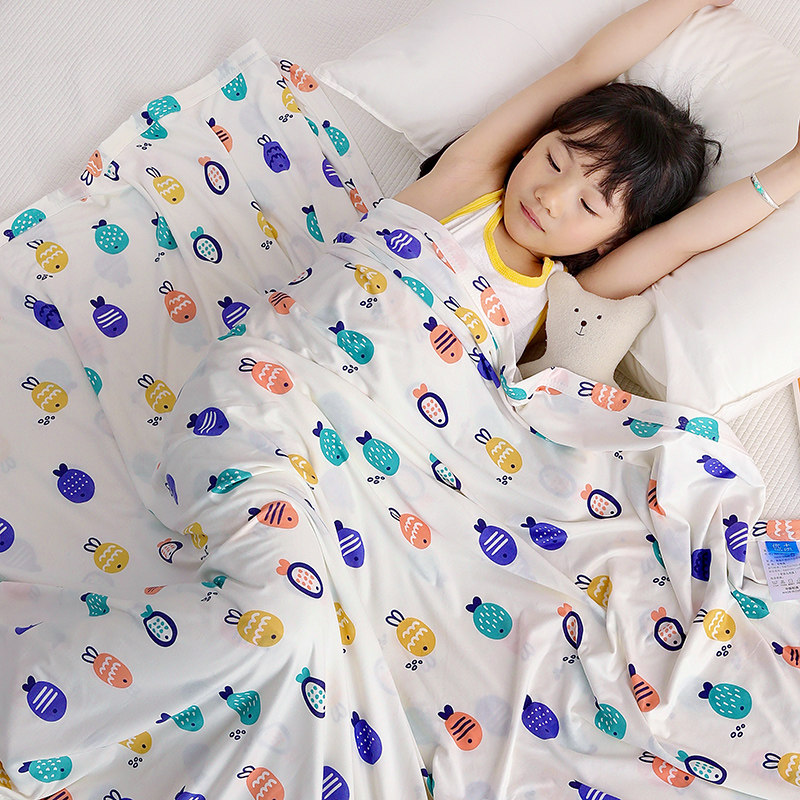 儿童冰丝毯子婴儿夏季盖毯薄款冰丝毯幼儿园午睡毯宝宝小被空调被