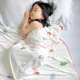 婴儿冰丝盖毯宝宝夏天被子儿童被子夏季 薄空调被幼儿园午睡专用毯