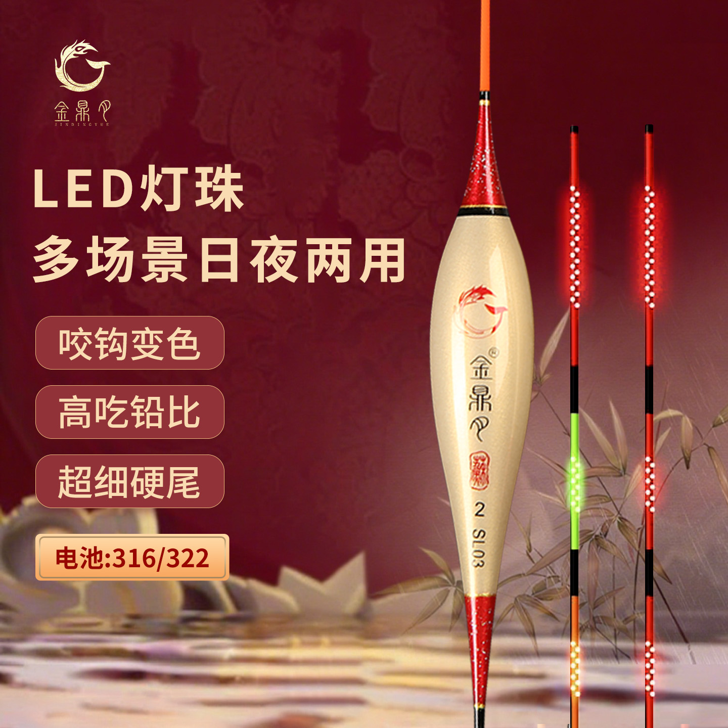 新升级日夜两用咬钩变色夜光漂