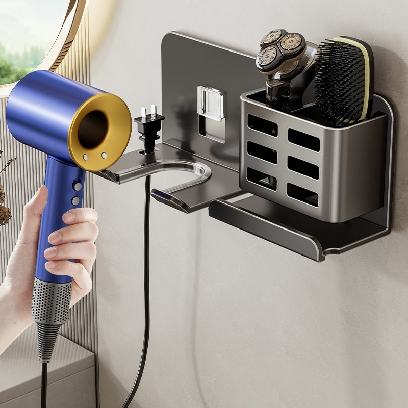 吹风机置物架太空铝免打孔卫生间浴室放梳子剃须刀挂电吹风筒支架,家庭/个人清洁工具,吹风机置物架,淘宝优惠券,粉丝福利购,淘宝优惠卷