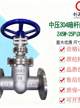 Z45W-25P\DN100\GB/T12234\国产304不锈钢中压暗杆闸阀