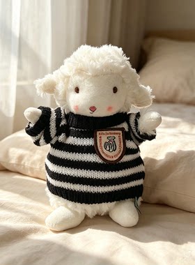 Bunnies黑白条纹毛绒公仔摆件