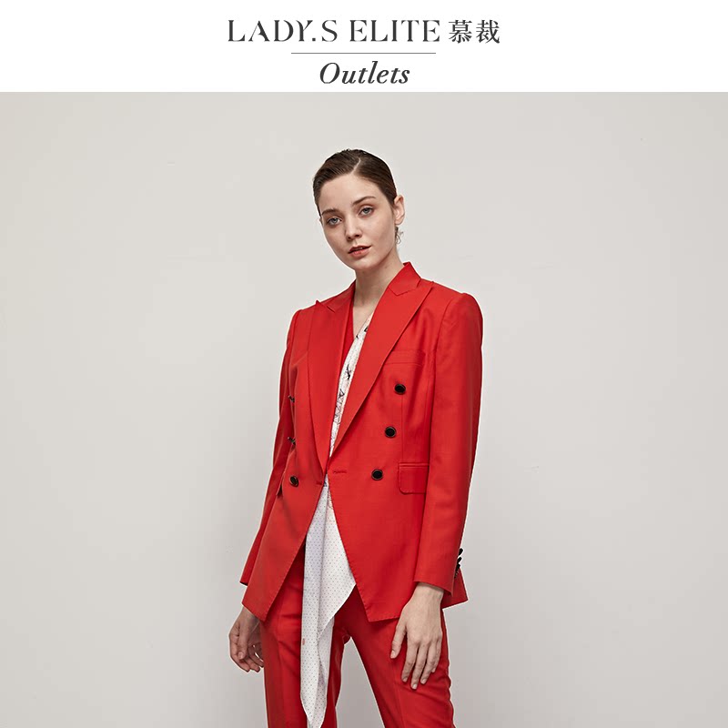 慕裁 正红色切角西装三件套女25新款轻奢优雅修身显瘦气质西服
