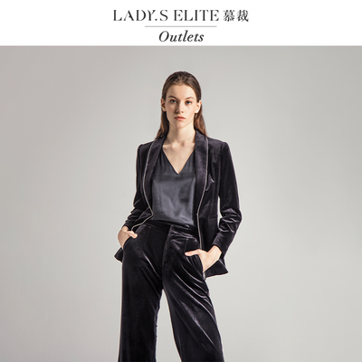 慕裁 黑色西装女阔腿裤套装2025夏季新款时尚通勤气质百搭西服