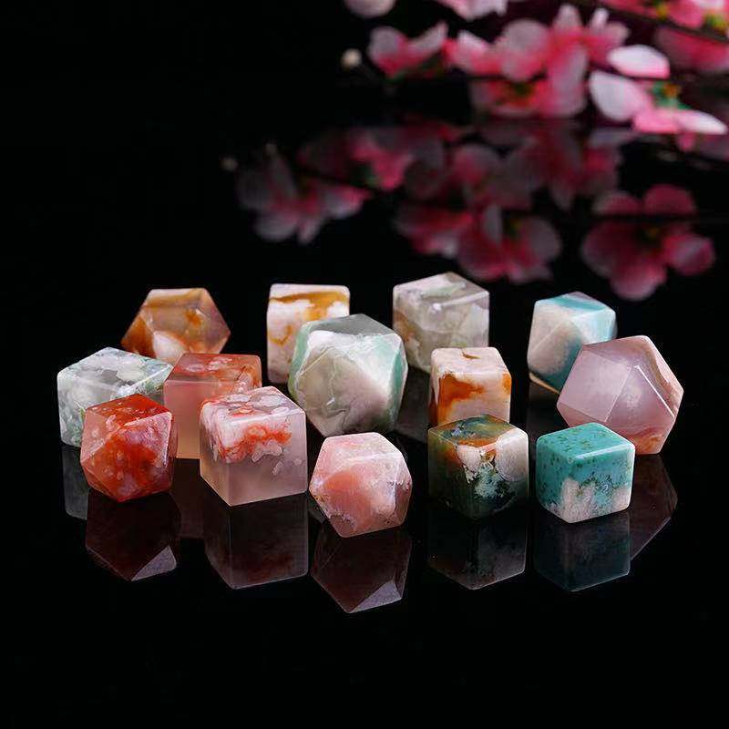 碧玺七彩盐源玛瑙摆件心形吊坠