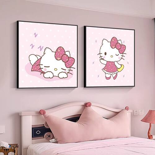 hellokitty凯蒂猫儿童床头装饰画
