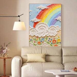 遇见彩虹Meet the rainbow 卧室床头梦幻童话装饰画餐厅儿童挂画