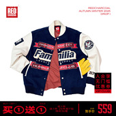 REDCHARCOAL红炭棒球服夹克外套男春季 潮牌加厚棉服 重工刺绣美式