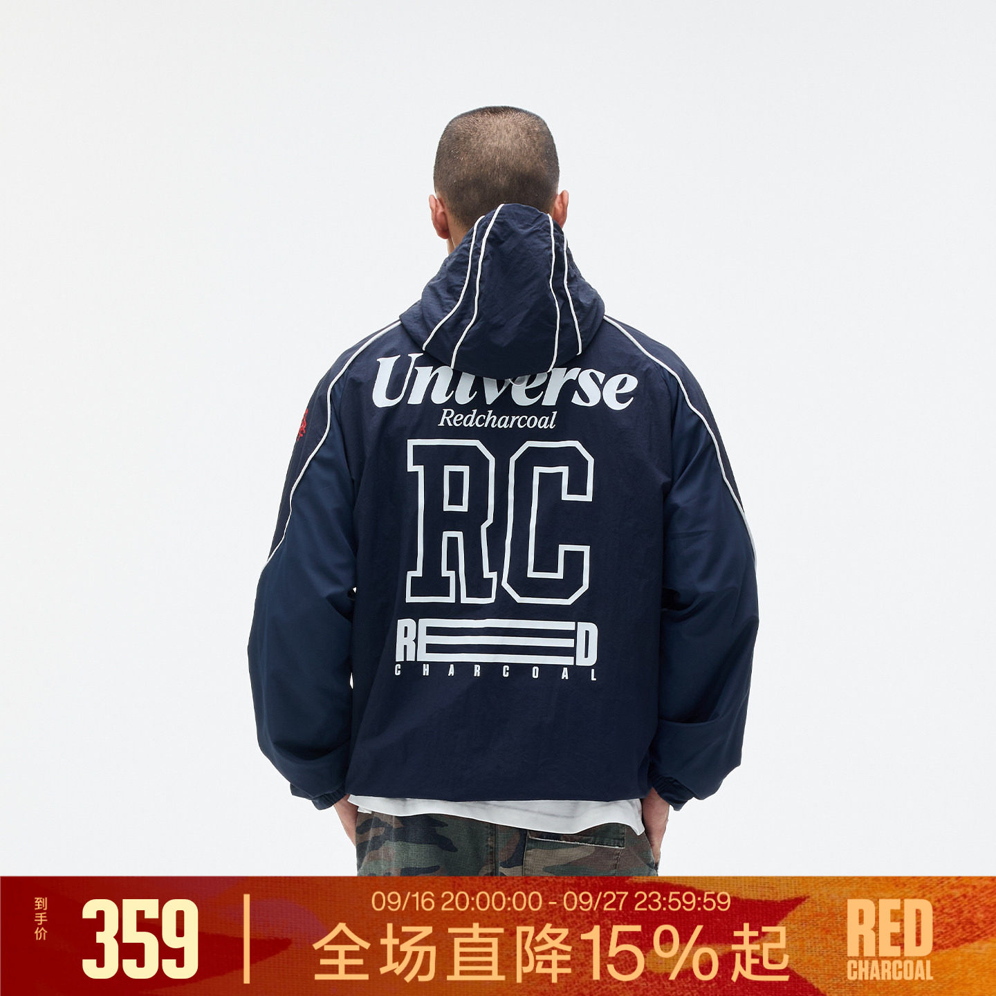 REDCHARCOAL红炭赛车连帽夹克										