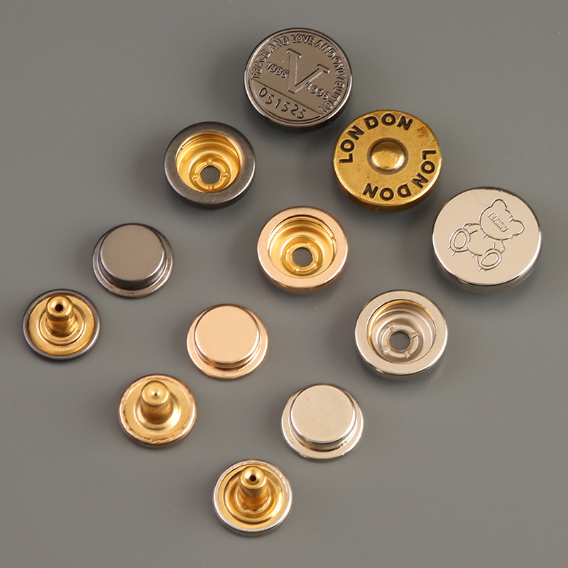 免缝衣服按扣金属暗扣四合扣子母扣摁扣高档羽绒服纽扣钉扣扣子小