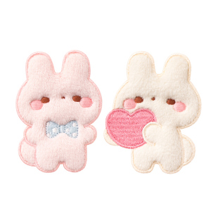 兔子补丁贴羽绒服破洞无痕修复修补布贴自粘免缝衣服图案贴布贴花