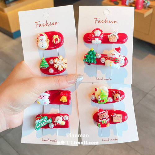 圣诞节麋鹿发夹卡通女童宝宝发饰