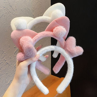 可爱毛绒小熊发卡发箍儿童宝宝女童猫耳朵头箍女孩不伤发发款 箍女