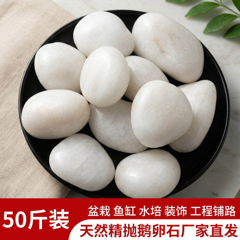 天然鹅卵石小石头石子雨花石原石庭院鱼缸花盆造景五彩石大鹅软石