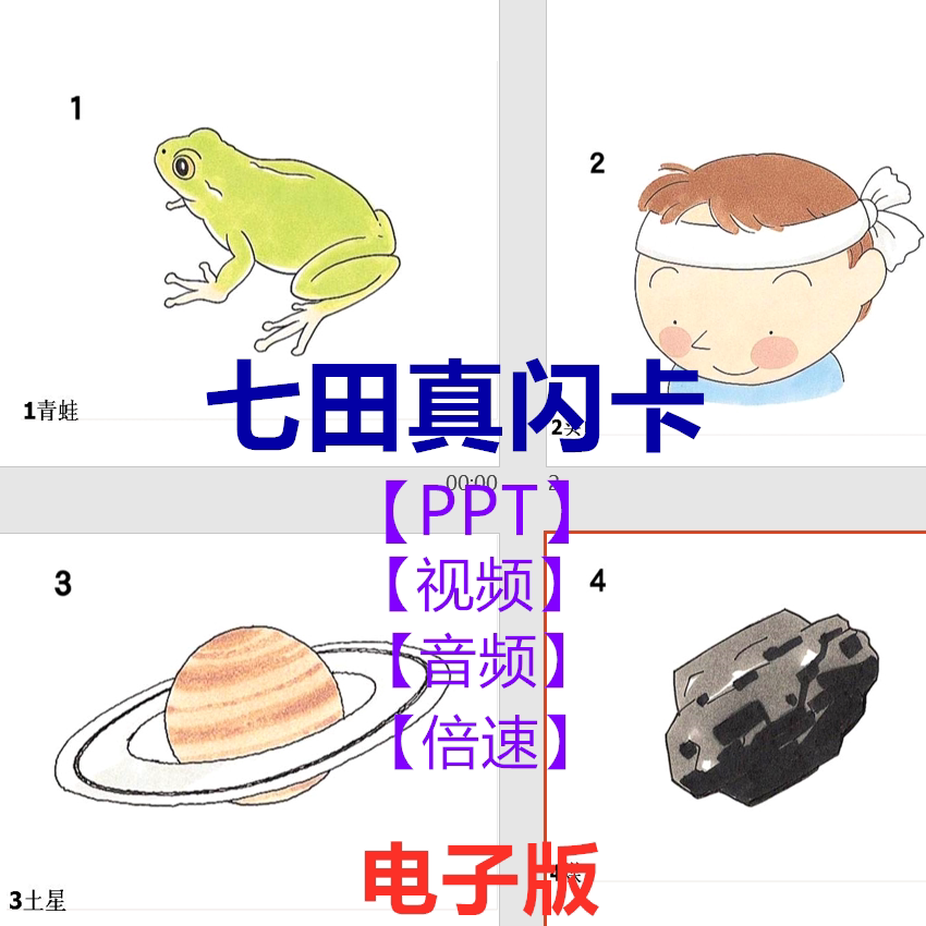 七田真1000图早教闪卡图片 ppt课件 视频 儿童记忆力训练速记资料