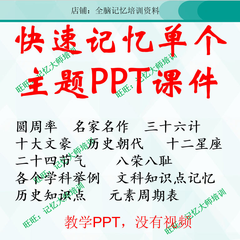 快速记忆单个主题ppt课件 右脑速记教学授课资料 36计快速记忆