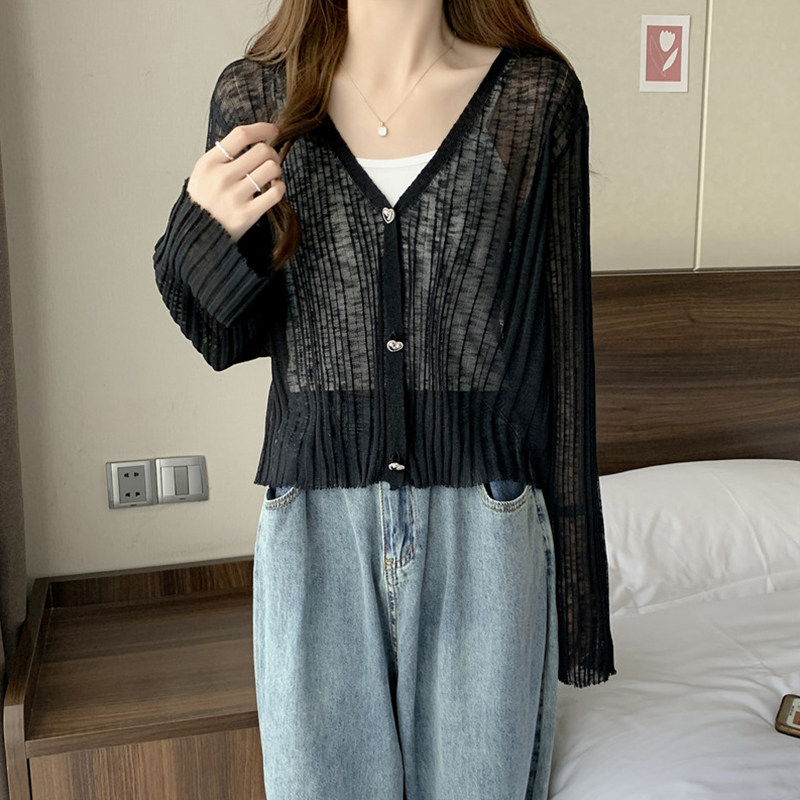 大码冰丝小披肩吊带裙外搭罩衫胖mm空调衫防晒针织开衫女夏季新款