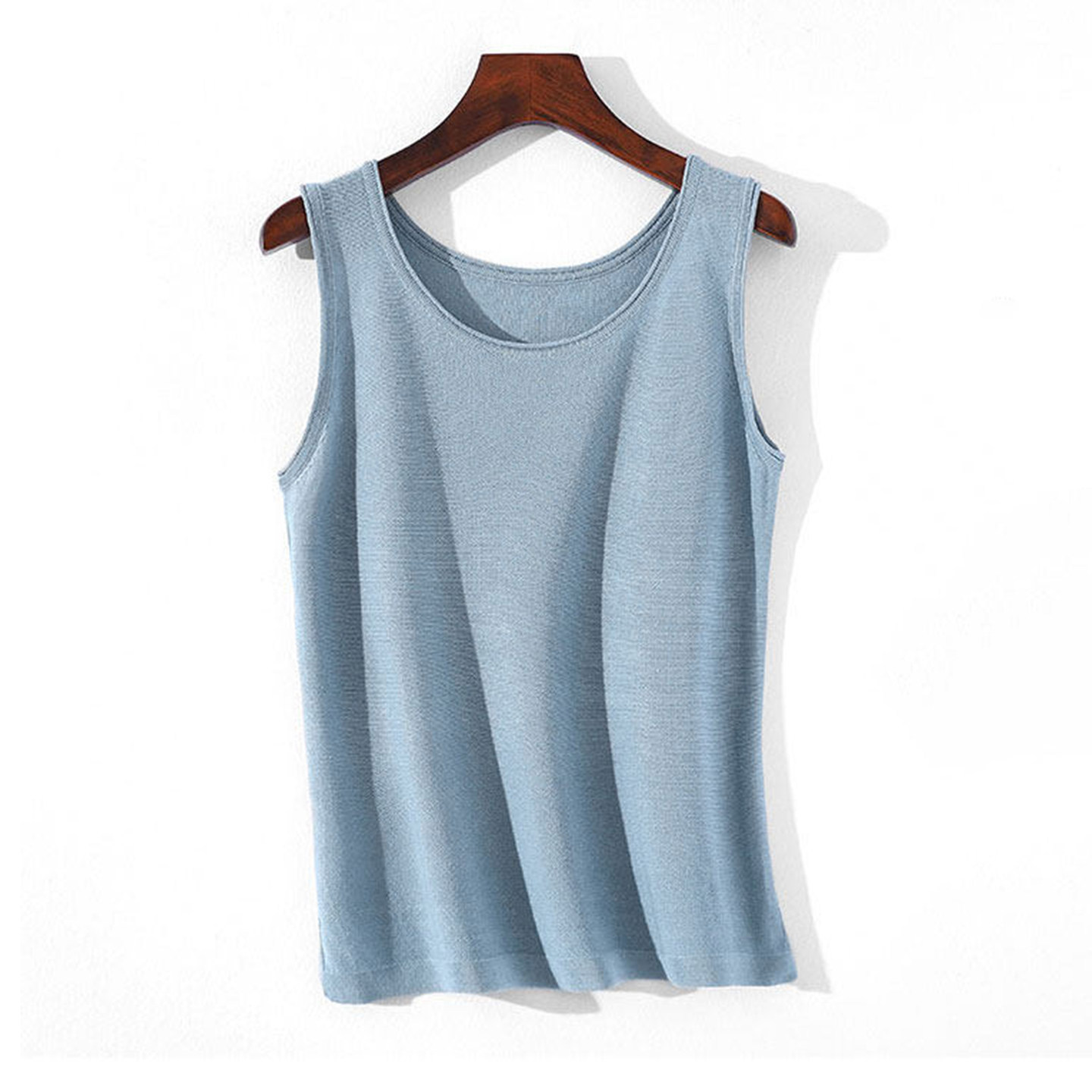 夏季苎麻背心女外穿大码胖mm宽松显瘦打底针织衫无袖上衣西装内搭