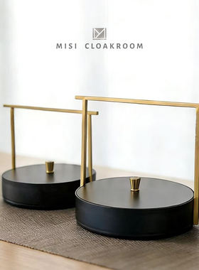 中式黑色铁艺提篮样板间装饰摆件