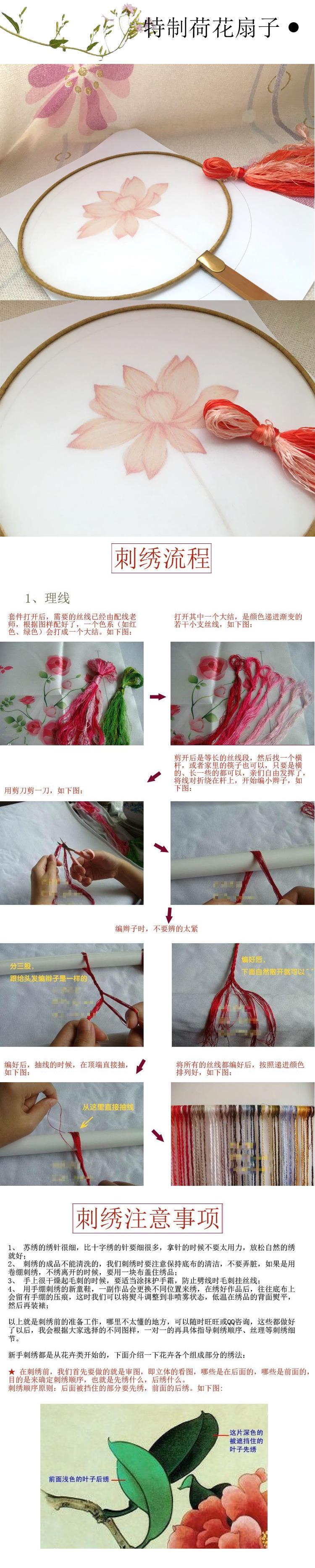 Một thêu tay thêu thêu kit g vật liệu tự làm gói công cụ quạt quạt hoàn chỉnh Bian Huahua - Bộ dụng cụ thêu tranh thêu tứ quý tùng cúc trúc mai